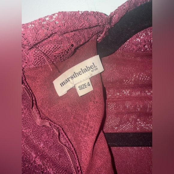 Mars the Label Kenza Mini Dress | Burgundy Lace Corset Long Sleeve - Picture 5 of 5